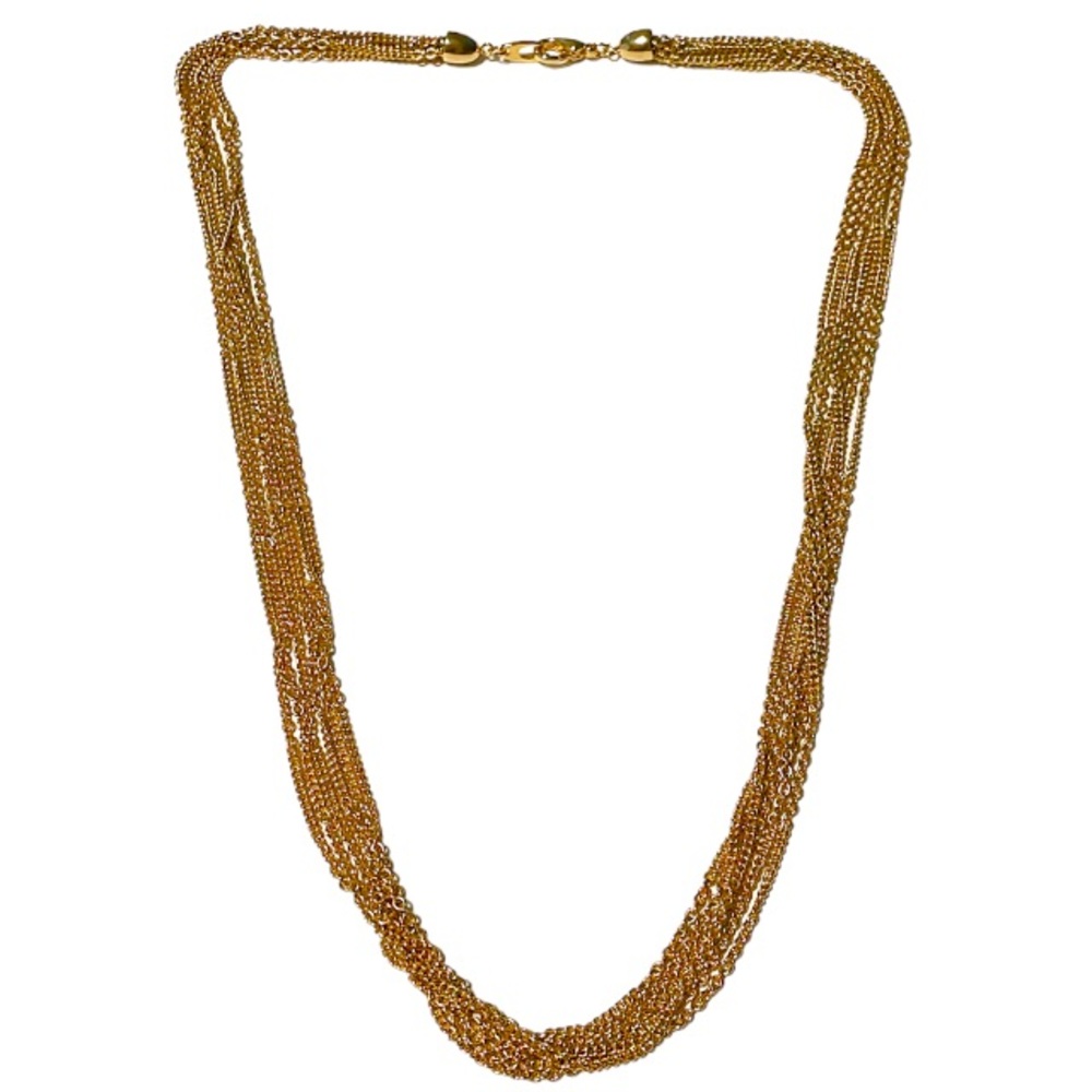Vintage gold layered mesh chain necklace